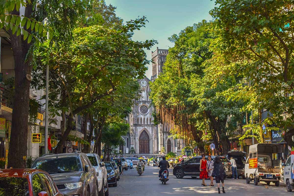 3 Days In Hanoi Itinerary For First Time Visitors 2025 8 looking down the street to st josephs cathedral in hanoi