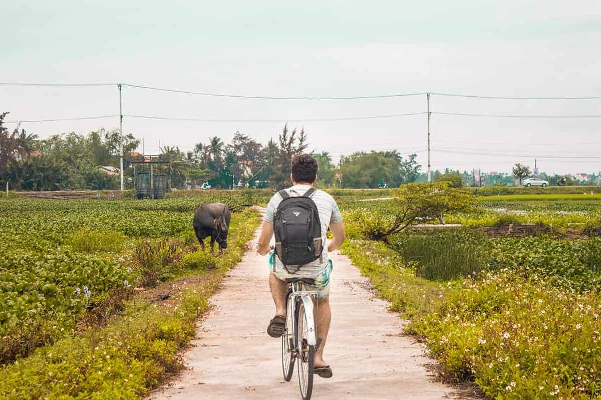 Backpacking Hoi An Itinerary: 3 Days In Hoi An Travel Tips 16 biking through the fields in the hoi an itinerary