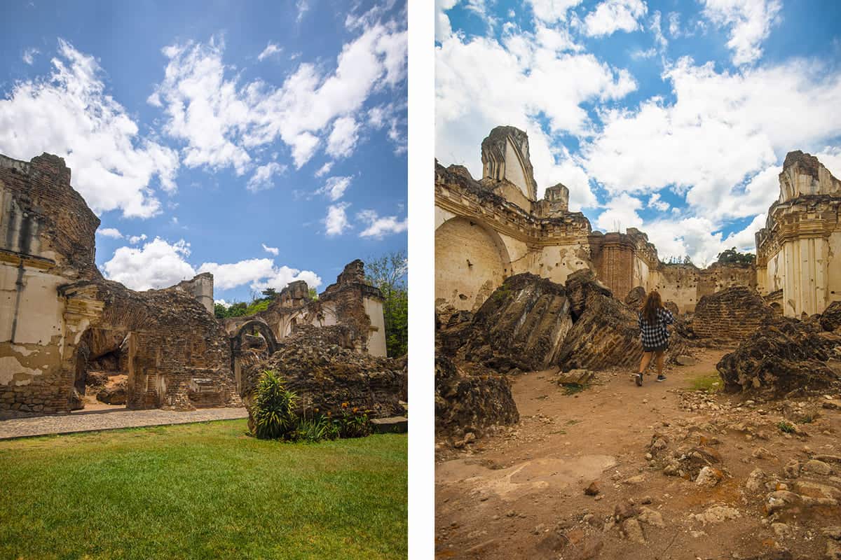 checking out the ruins at convento la recoleccion during my 4 days in antigua itinerary