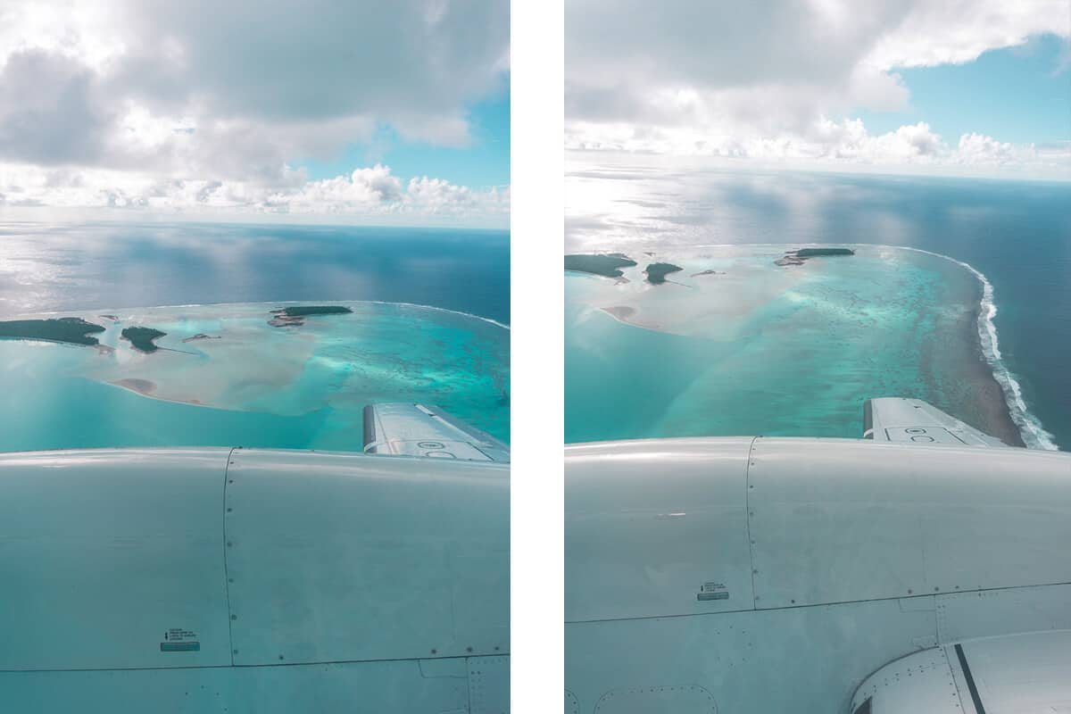 Aitutaki Day Tour From Rarotonga: Air Rarotonga Review 9 view from plane landing in aitutaki