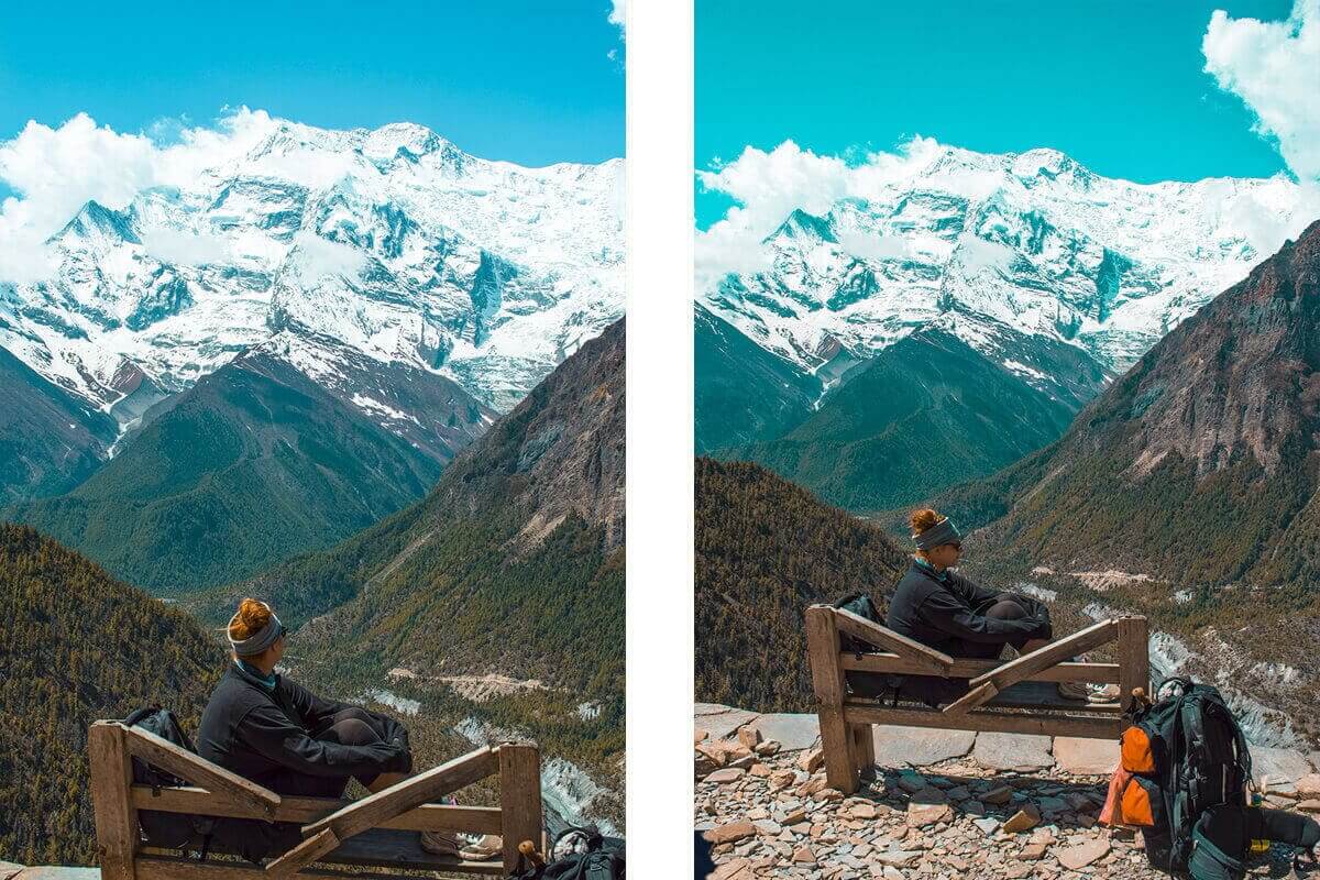 Annapurna Circuit Itinerary: All You Need To Know About The Best Trek In Nepal 18 taking a break annapurna circuit and looking out to the mountains