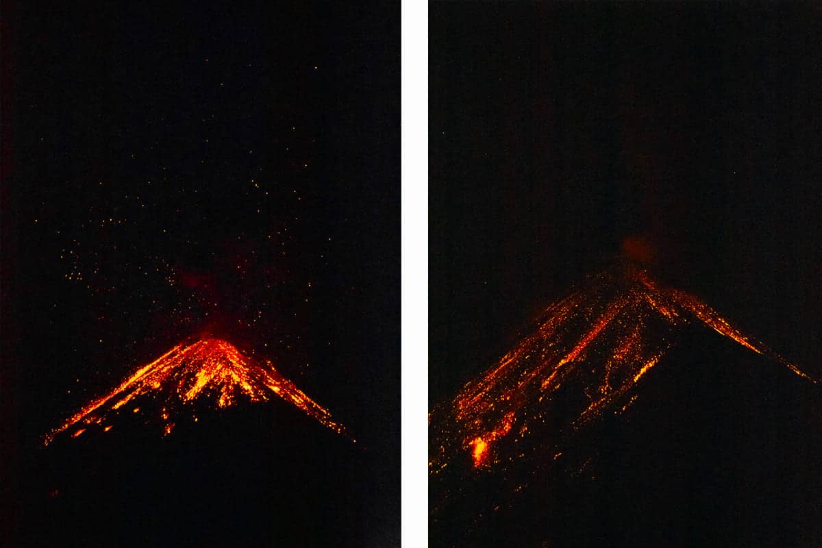 Backpacking Guatemala: The Ultimate Budget Guide 2025 13 watching volcan fuego erupt from base camp on acatenango volcano