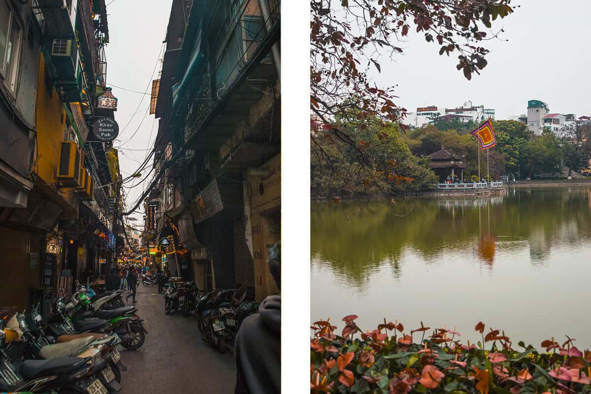 Backpacking Hanoi On A Budget: My Top Travel Tips 22 small motorbike filled alley ways while backpacking hanoi and exploring ho hoan kiem lake