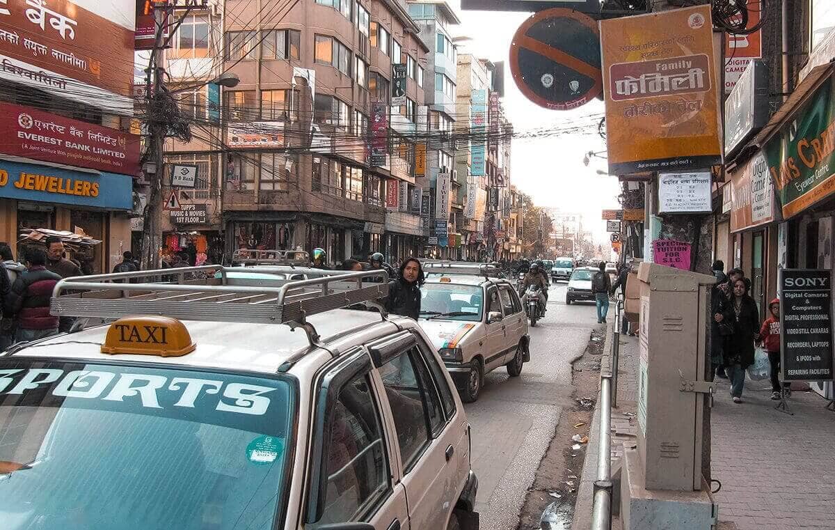 Backpacking Kathmandu: Everything Travelers Need To Know 6 streets covered in taxis in kathmandu