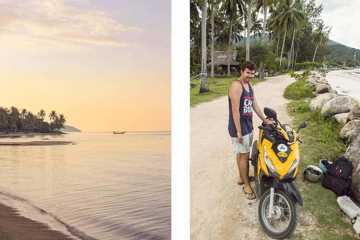 Backpacking Koh Phangan: Parties, Beers & Beaches 12 our yellow scooter that we backpacked koh phangan on