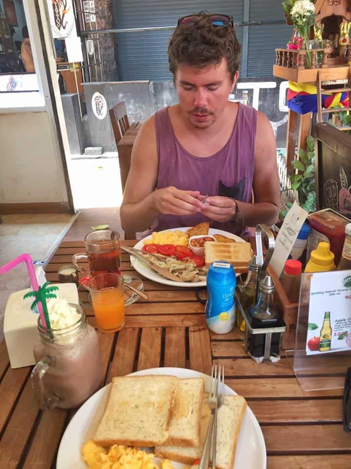 Backpacking Koh Phi Phi Travel Guide And The Best Things To Do 10 having a full english breakfast at a cafe in koh phi phi