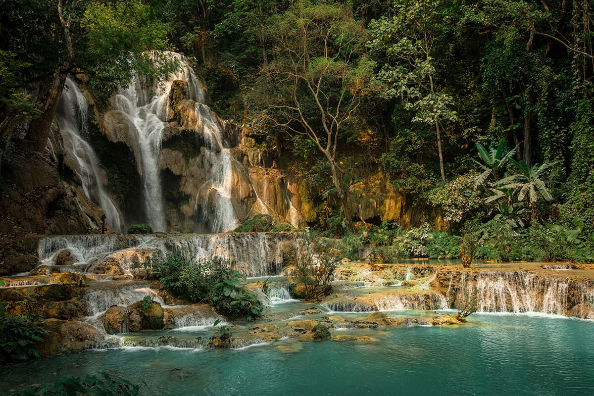 Backpacking Luang Prabang Guide: All You Need To Know 15 main waterfall at kuang si falls