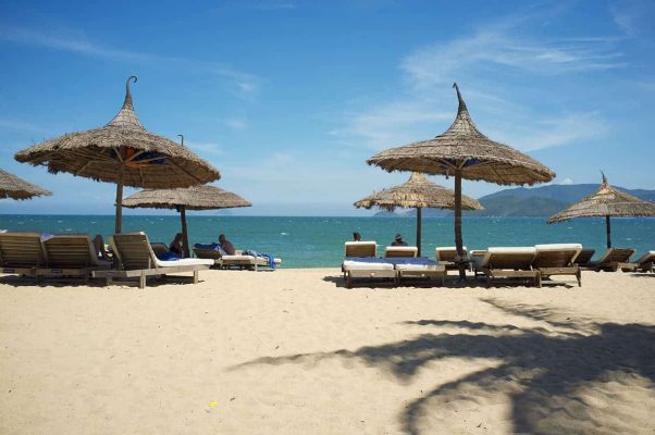 enjoying the beach while on my 3 days in nha trang itinerary backpacking nha trang