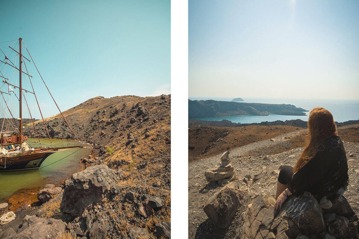 Backpacking Santorini On A Budget: All You Need To Know 17 nea kameni views backpacking santorini on a budget