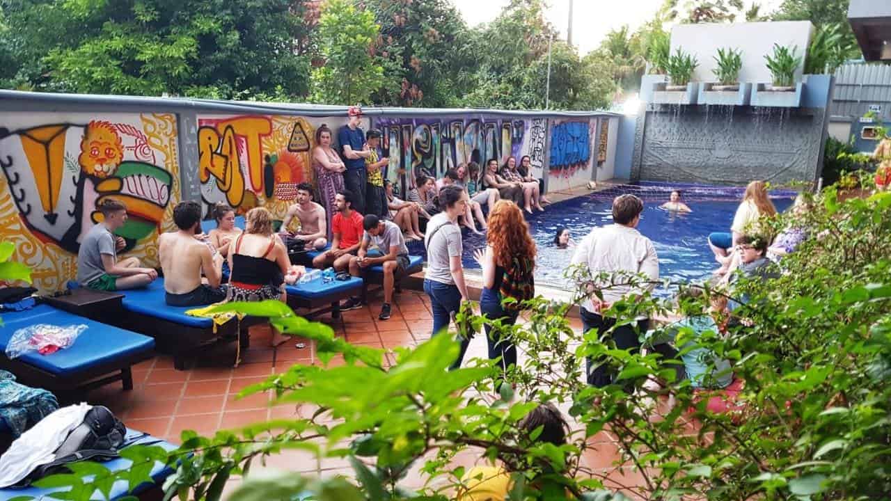 The Best Hostels In Siem Reap: Get The Most For Your Money 12 making friends at pub hostel in siem reap