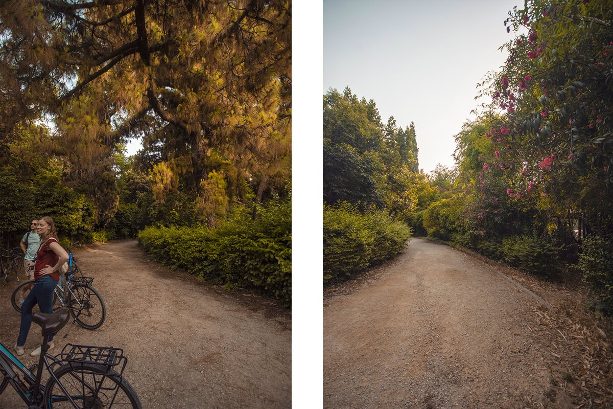 botanical gardens stop with we bike athens