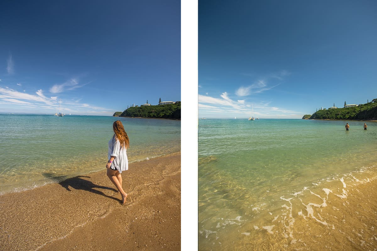 playing in the waters at baie des citrons a great beach to visit while at the cruise port noumea