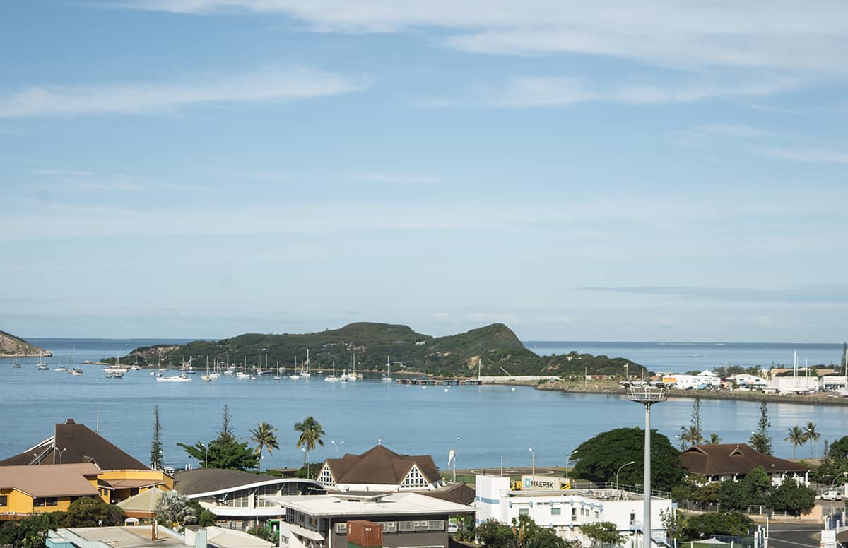 views from our cruise ship, the carnival spirit, while at the cruise port noumea
