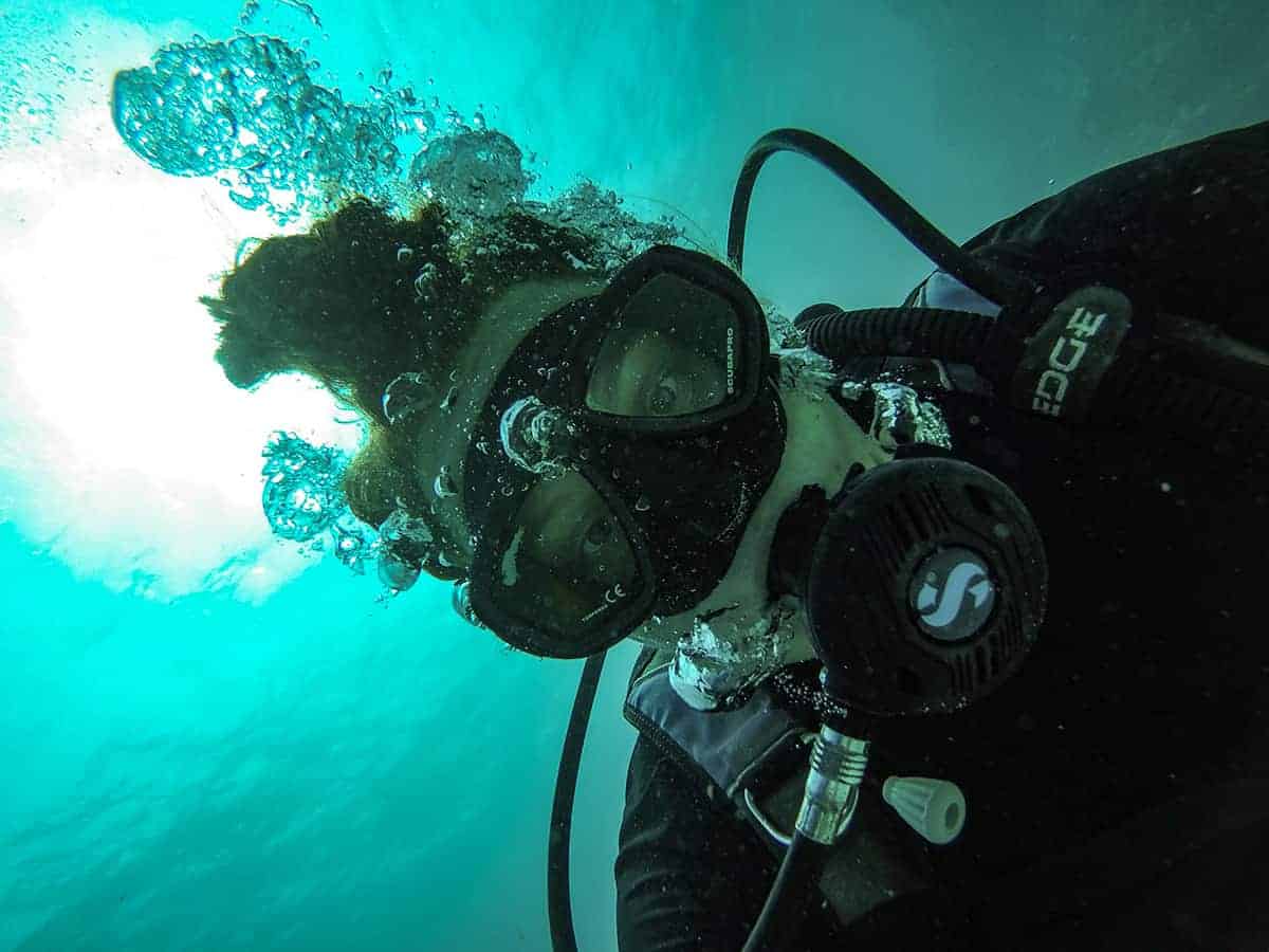 Diving In Ambergris Caye: Is It Worth It & Best Tips 2025 10 an accidental selfie while trying to fix my go pro at hol chan while diving in ambergris caye