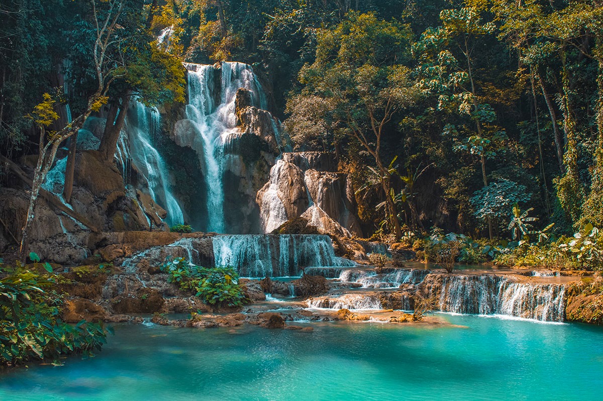 11 Countries, 2 Continents & 50+ Cities- My 2017 Travel Year In Review 7 Visit Kuang Si Falls in Luang Prabang, Laos | Beautiful Waterfalls | Luang Prabang | Laos | Backpack South East Asia | Travel | Backpacking | Must Visit | Do Not Miss | Amazing landscapes | Photography | Backpackers Wanderlust |