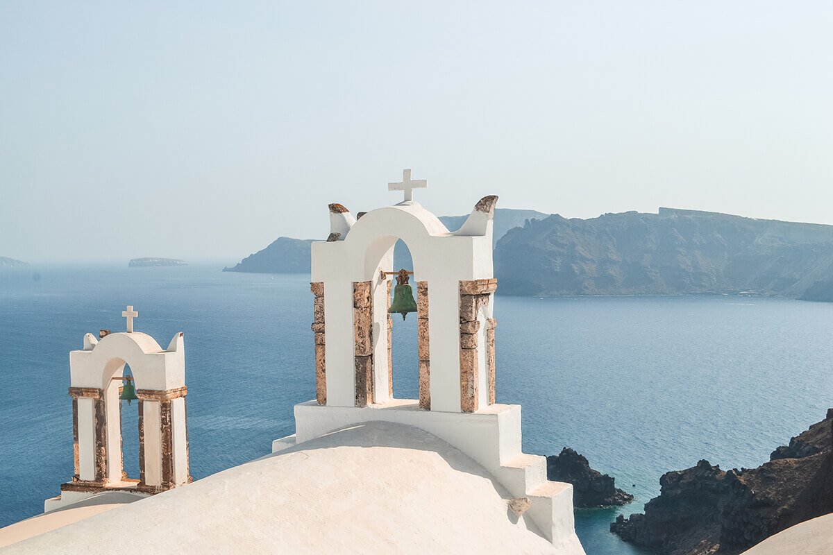 Sightseeing Santorini- Exploring In A Private Taxi With Santorini Best Tours 4 church bells in oia sightseeing santorini