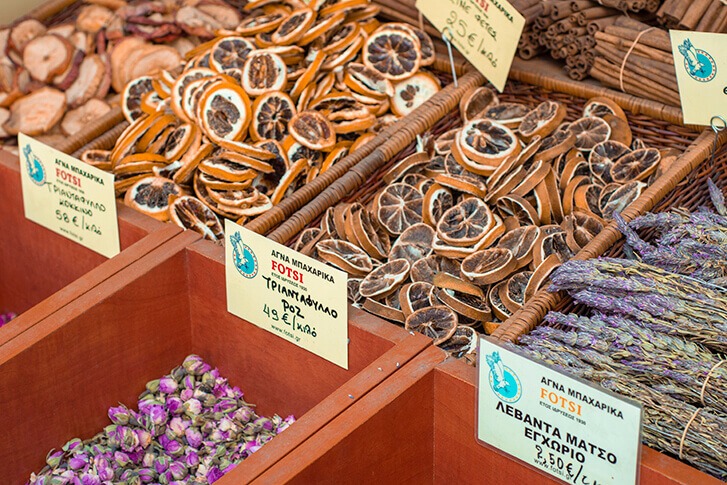 Discovering The Athens Food Scene With Athens Walking Tours 24 dried fruits and herbs for sale in athens