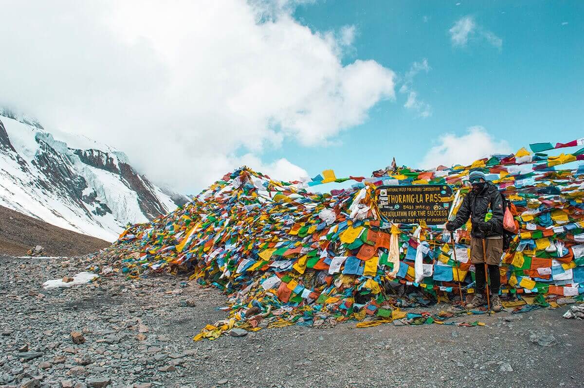 incoming storm high camp to muktinath over thorong la pass on the annapurna circuit