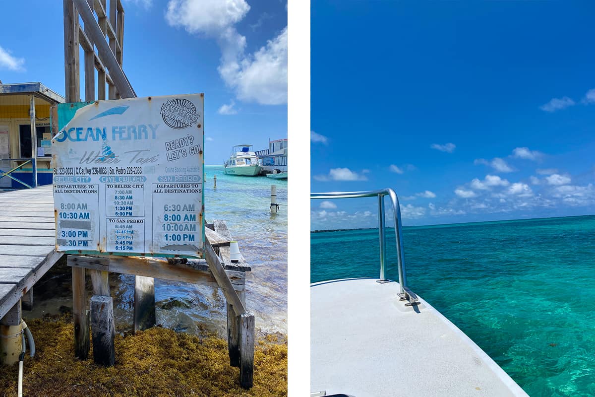 Diving In Ambergris Caye: Is It Worth It & Best Tips 2025 21 the ferry timetable in san pedro // the views when taking the ferry from belize city to caye caulker