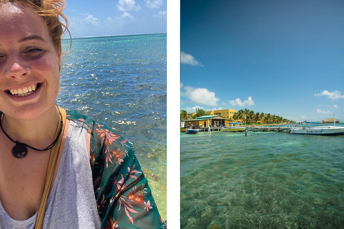 BEST Hostels In Ambergris Caye & Backpacking San Pedro 6 enjoying the views and clear ocean in san pedro belize