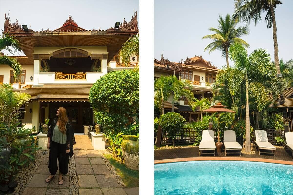 Staying At Hotel By The Red Canal In Mandalay, Myanmar 2 outside and pool area hotel by the red canal