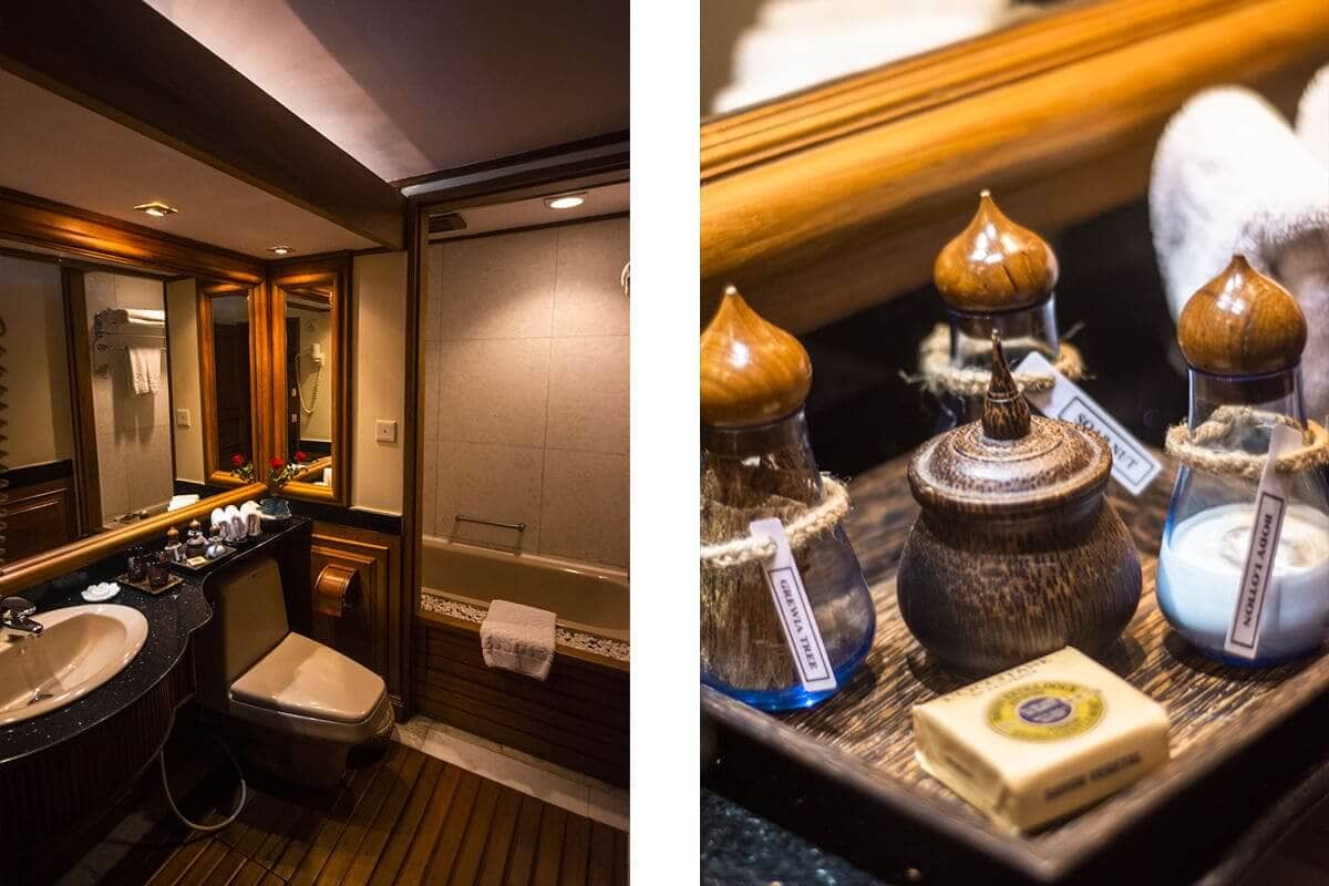 Staying At Hotel By The Red Canal In Mandalay, Myanmar 4 bathroom and amenities hotel by the red canal