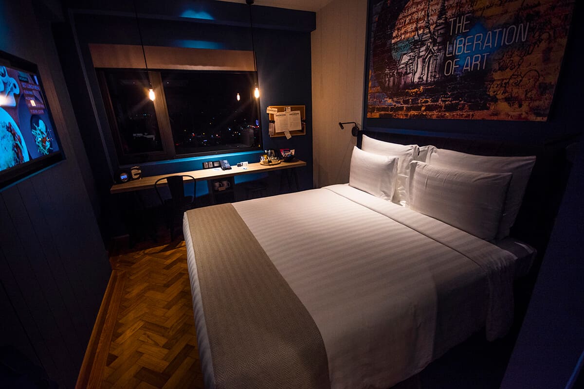 wide shot of bedroom hotel g yangon review