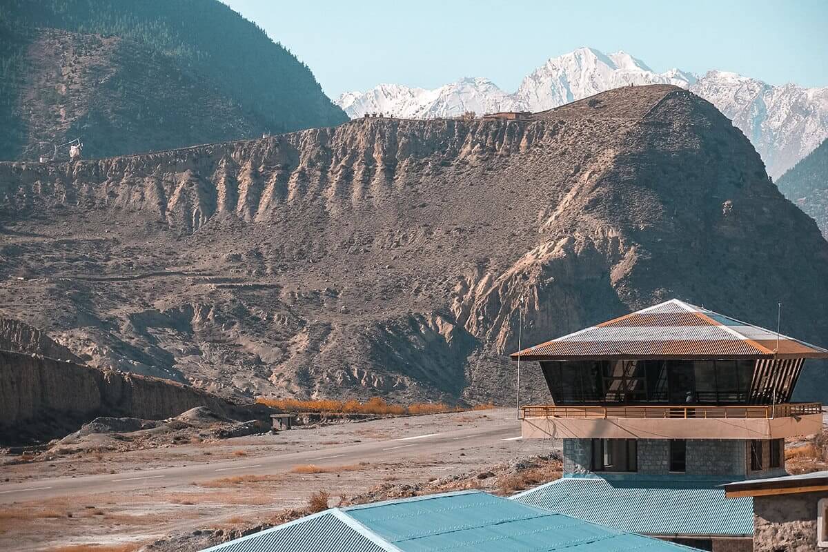 Day 14: Flying Jomson To Pokhara On The Annapurna Circuit 2 airport and mountains flying jomsom to pokhara on the annapurna circuit