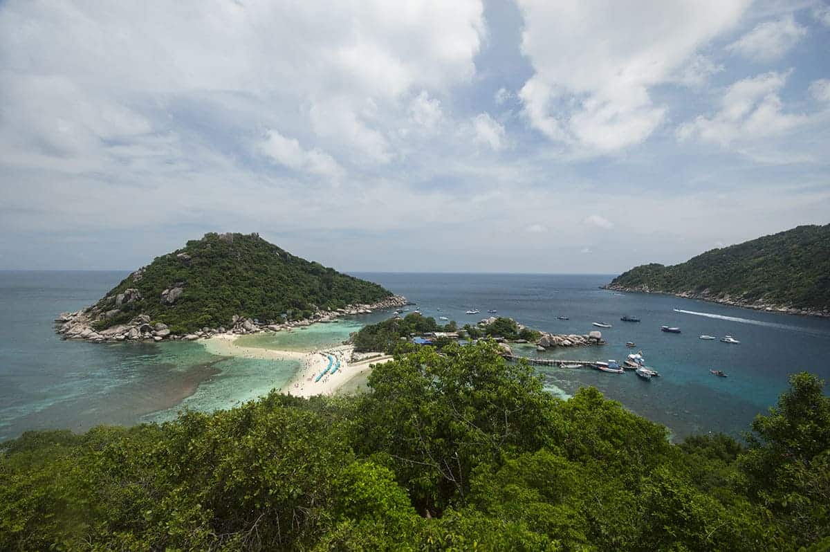 viewpoint from on top of koh nang yuan while on our koh tao snorkeling tour