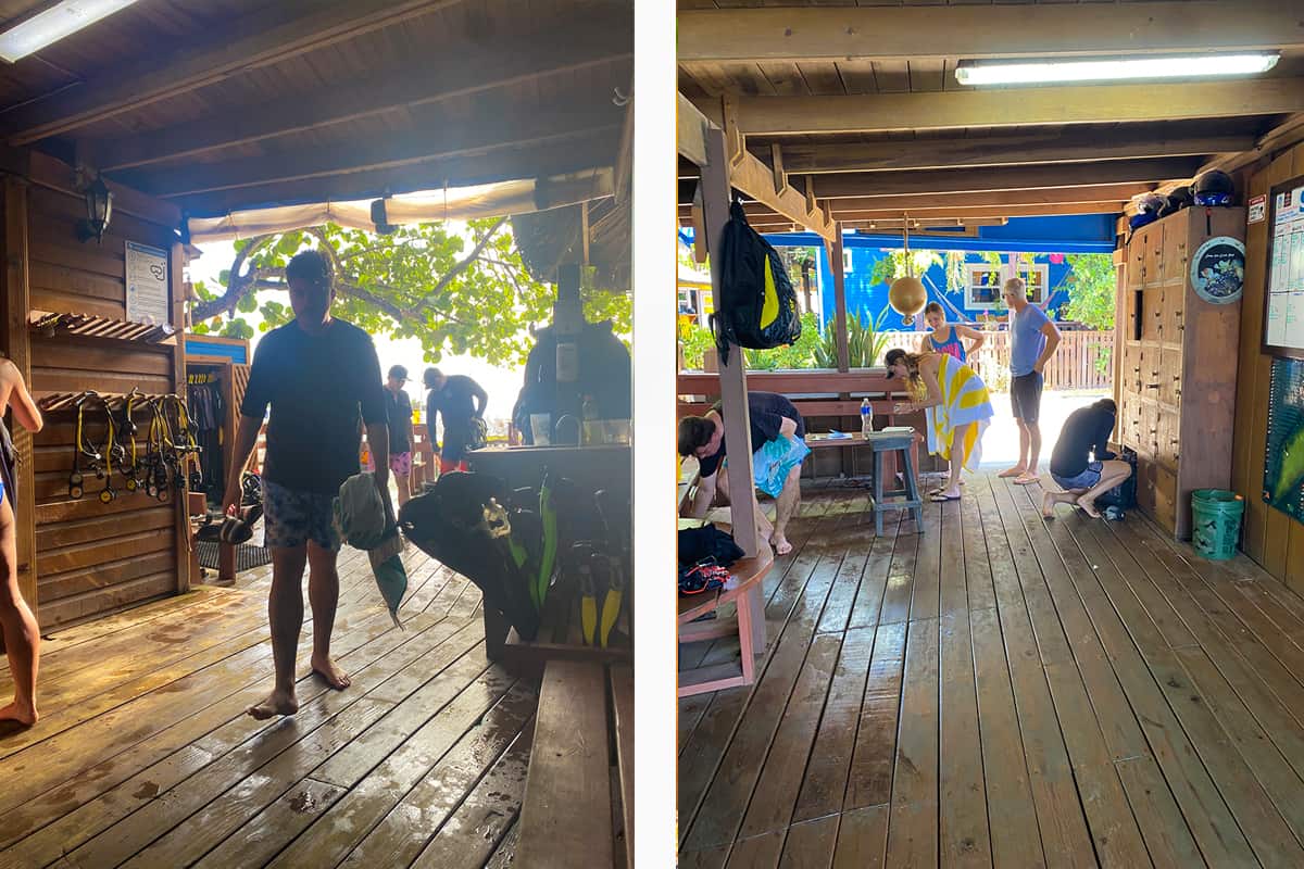 Learn To Dive In Roatan: Scuba Diving Roatan Companies, Prices & What To Expect 16 coming back from our first dive and grabbing our gear at sun divers
