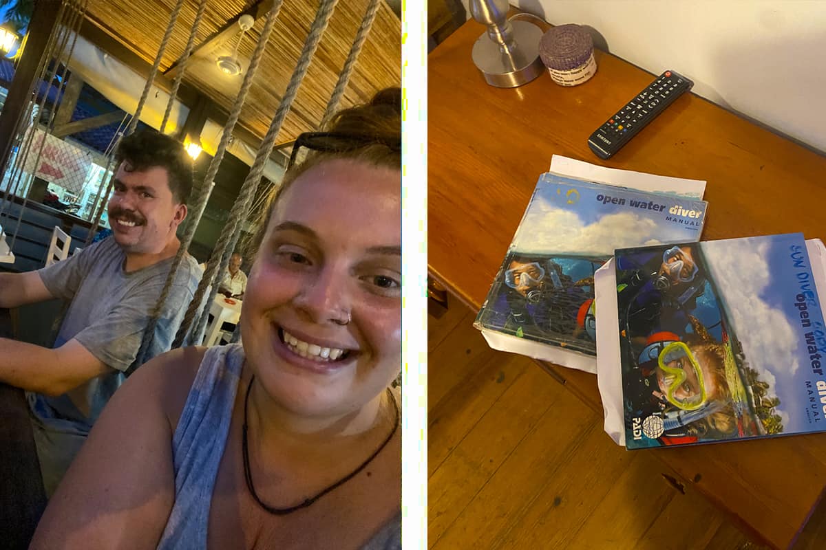 Learn To Dive In Roatan: Scuba Diving Roatan Companies, Prices & What To Expect 25 studying for our padi open water in our hotel room and in restaurants