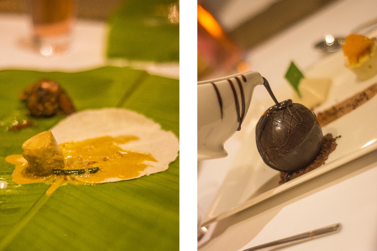 Review Of The Kochi Marriott Hotel: Sleeping 5 Star In India 11 dinner at the kochi marriott hotel of banana leaf and chocolate sphere