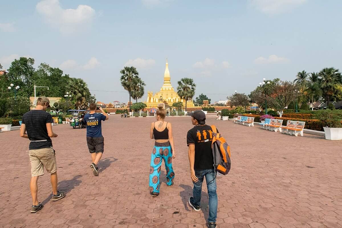 One Day In Vientiane: The Best 24 Hours In Vientiane Itinerary 4 walking to pha that luang 24 hours in vientiane