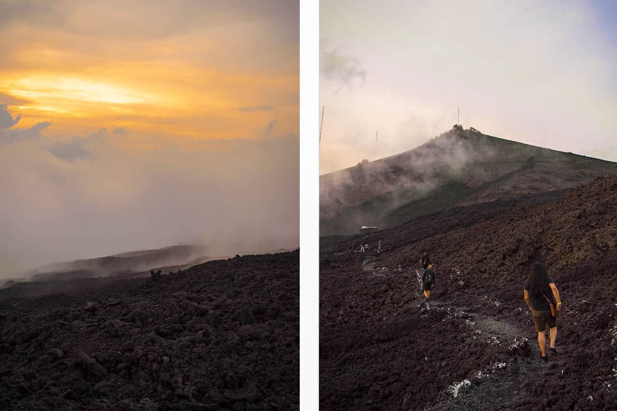 Pacaya Volcano Hike: Difficulty, What To Expect & Top Tips 2025 10 sunset at pacaya volcano as we start to head back down