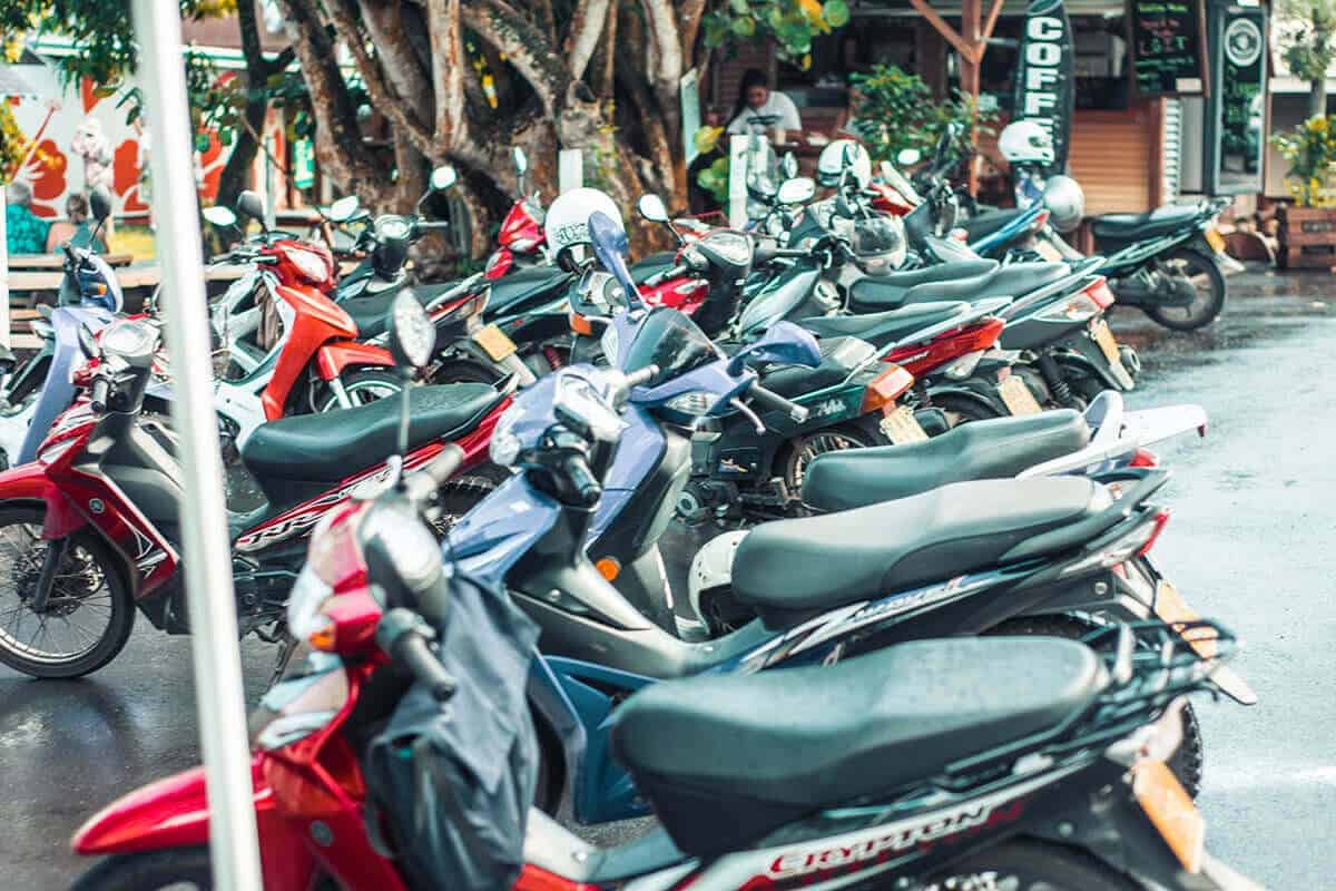 Punanga Nui Market: The Perfect Saturday Morning In Rarotonga 5 motorbikes lined up outside the punanga nui market