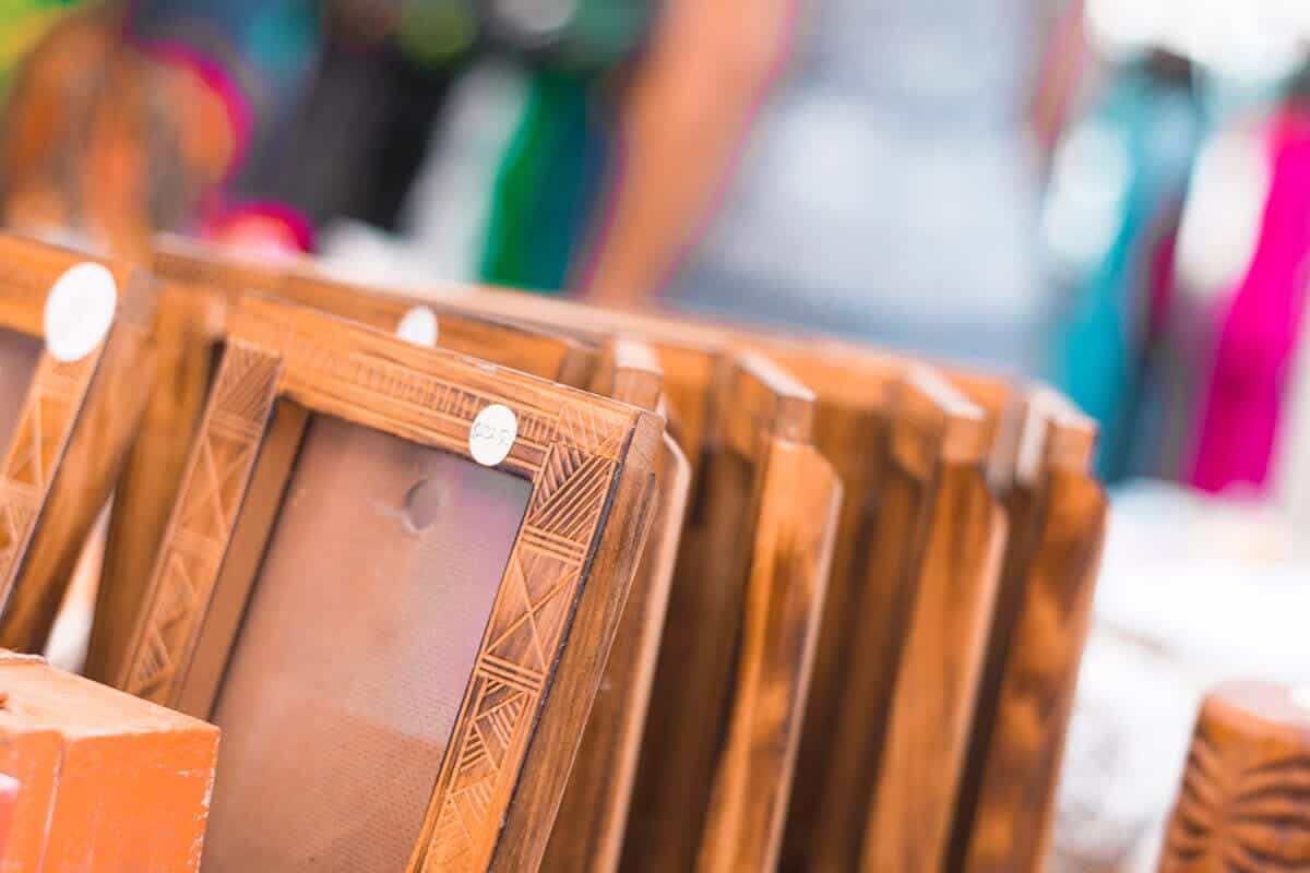 Punanga Nui Market: The Perfect Saturday Morning In Rarotonga 12 wooden hand crafted photo frames for sale at the punanga nui market