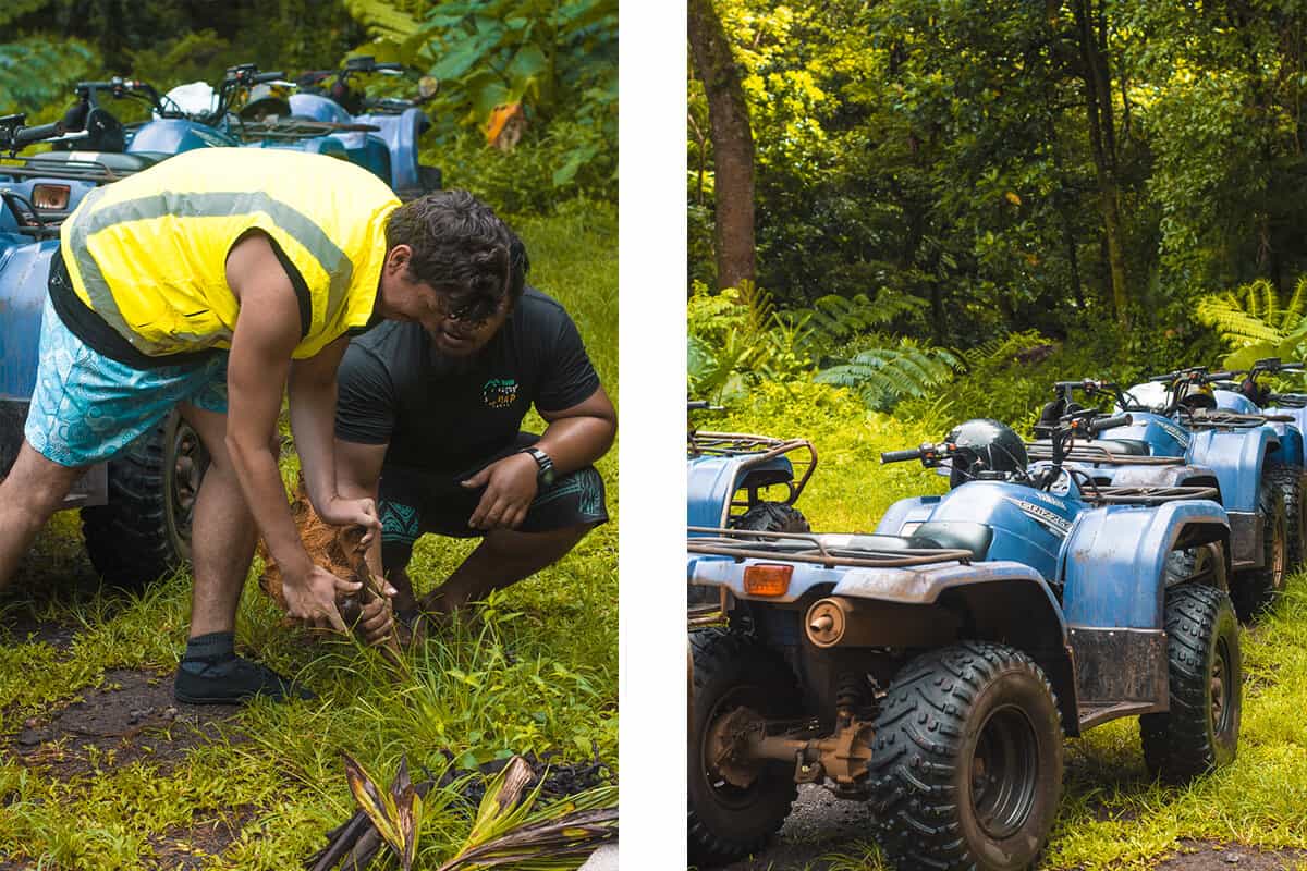 Quad Biking Rarotonga With Raro Quad Tours: Worth It? 11 opening a coconut by hand in rarotonga