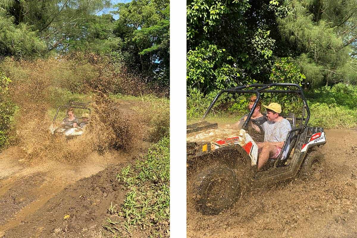 Raro Buggy Tours In Rarotonga: Is It Worth Doing? 7 going through mud puddles with raro buggy tours