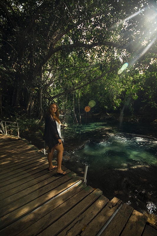 Rarru Cascades In Port Vila: BEST Tips For Visiting 2025 5 tasha amy next to some pools alongside the rarru cascades