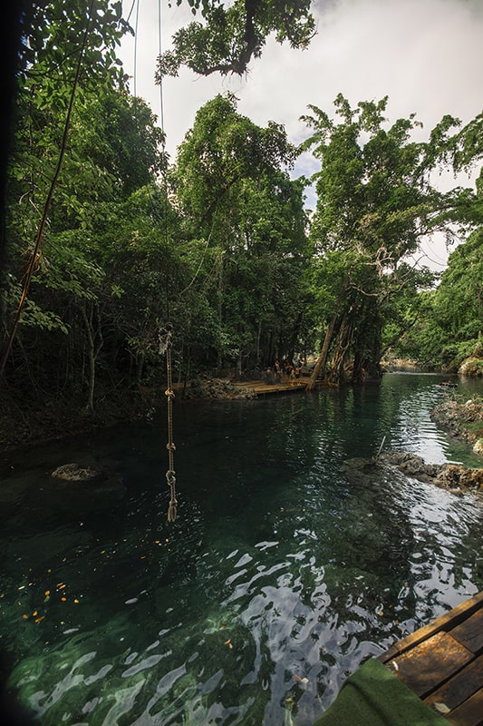 Rarru Cascades In Port Vila: BEST Tips For Visiting 2025 15 one of the rope swings hanging down over the river at rarru cascades