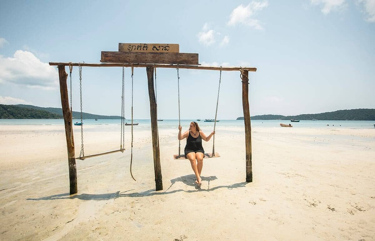 Read THIS Stray Asia Review Before Booking 30 swings on beach at koh rong samloem