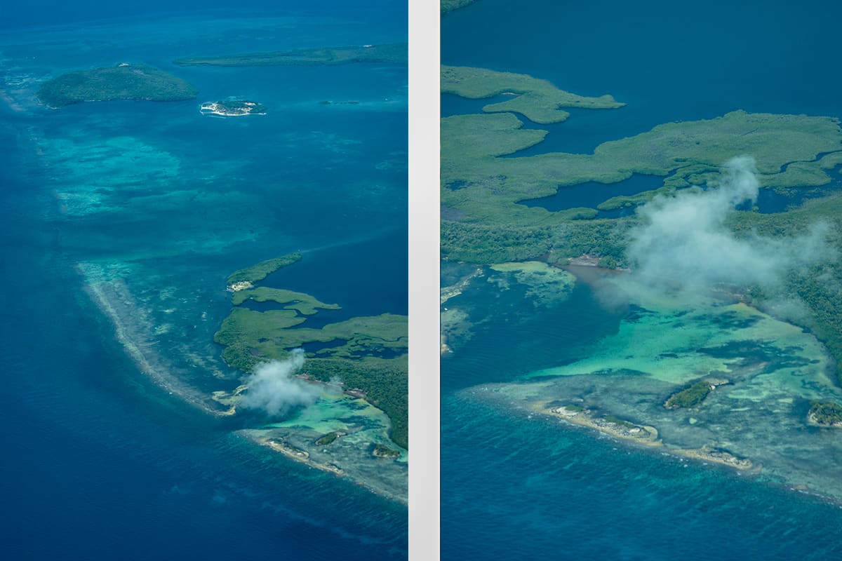 Roatan To Belize: The BEST Scenic Commercial Flight 13 a mixture of mangroves and reef systems when flying from roatan to belize