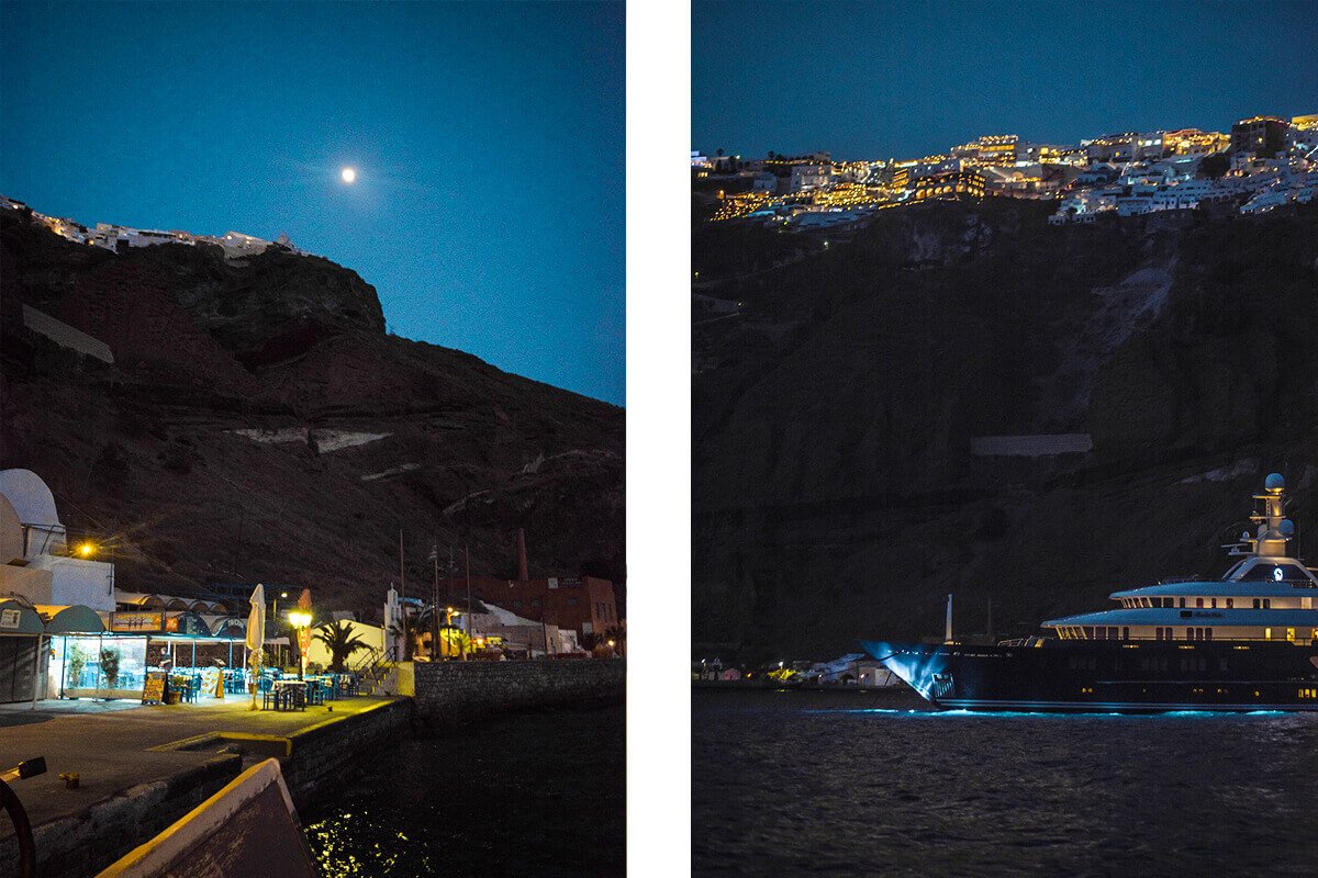 Volcano Tour In Santorini: What To Expect 21 nightfall fira port in santorini