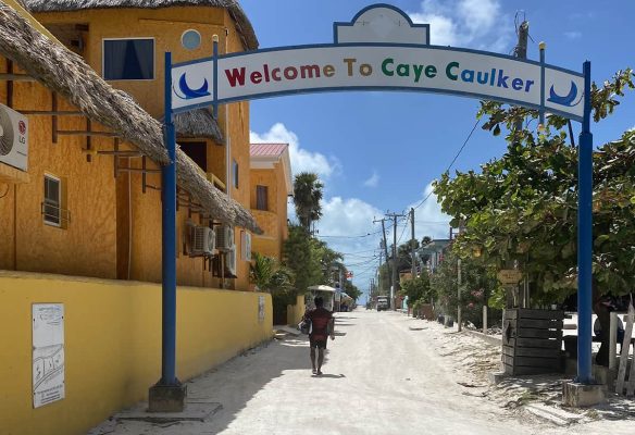 arriving on the island after taking the ferry from san pedro to caye caulker