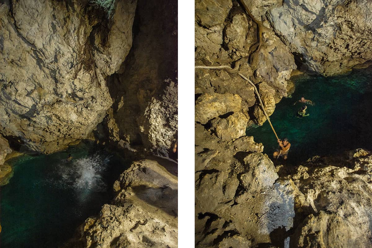 The Secret Grotto In Lifou: All You NEED To Know 2025 12 jumping into the dark waters at the secret grotto