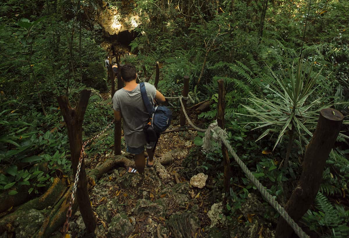 The Secret Grotto In Lifou: All You NEED To Know 2025 16 chain and ropes mark the path, though watch your footing at there are a lot of tree roots and rocks