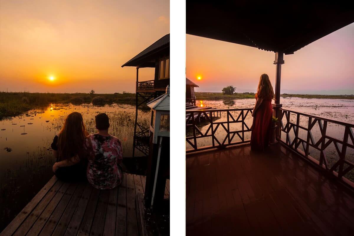 Serenity Inle Resort: The Best Stay In Inle Lake 1 sunset views over lake in inle lake
