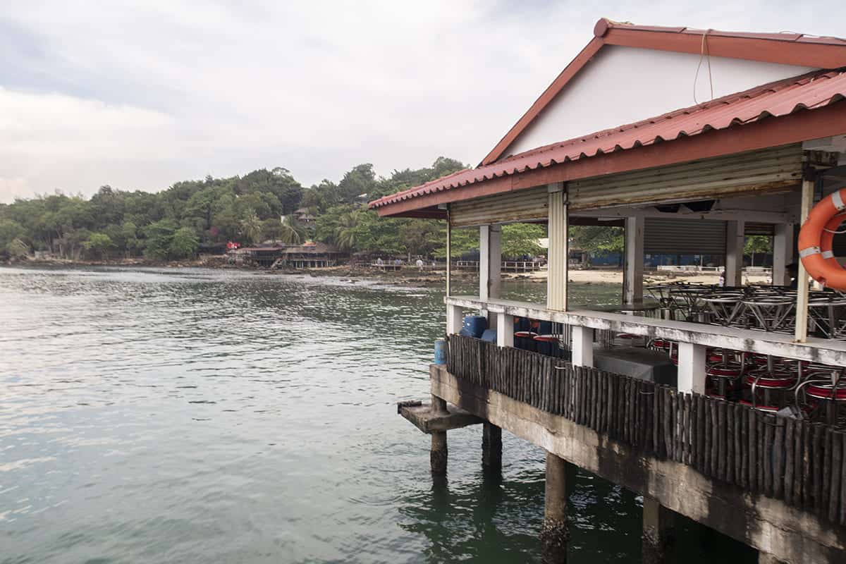 Sihanoukville to Koh Rong: How To Get To All Beaches 8 the rocky shoreline at the pier in sihanoukville