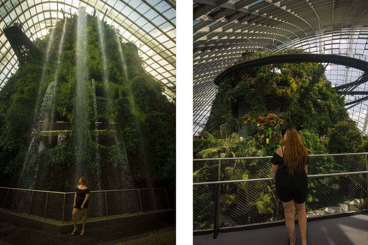 Backpacking Singapore On A Budget: Best Travel Tips 4 inside the cloud forest gardens by the bay