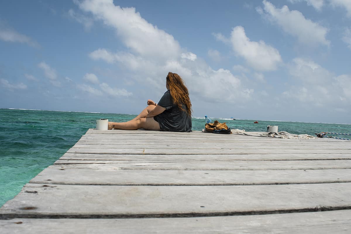 Snorkeling Tours From San Pedro, Belize: BEST SNORKELING IN CENTRAL AMERICA 16 hanging out on the wharf waiting for my snorkeling tour to start